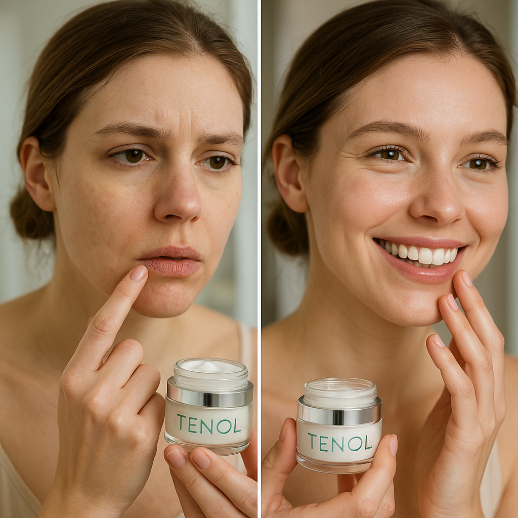 Tenol lip treatment overlay image – clinical lip care focus"