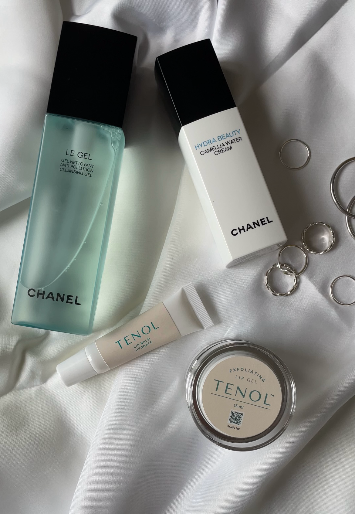 tenol lip care product with chanel beauty products 